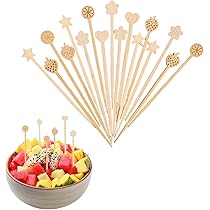 Amazon | カクテルピック 50本セット 9cm 星 花 イチゴ レモン